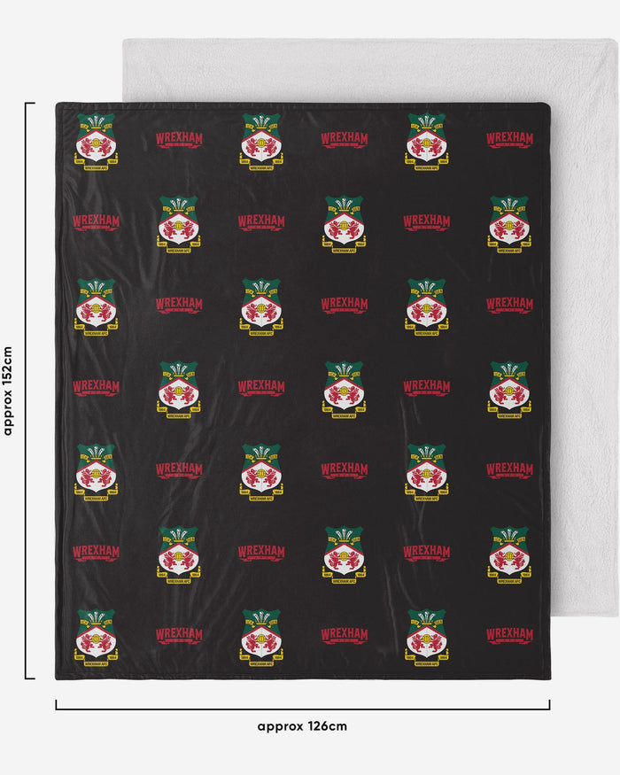 Wrexham AFC Crest Sherpa Throw Blanket FOCO - FOCO.com | UK & IRE