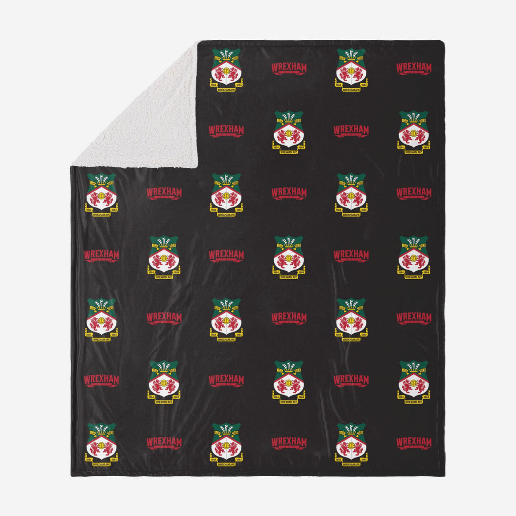 Wrexham AFC Crest Sherpa Throw Blanket FOCO - FOCO.com | UK & IRE