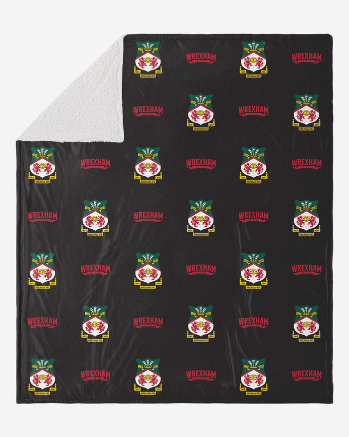 Wrexham AFC Crest Sherpa Throw Blanket FOCO - FOCO.com | UK & IRE