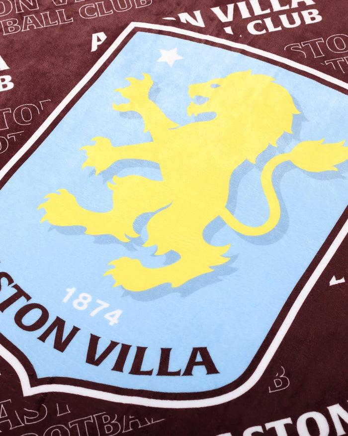 Aston Villa FC Supreme Slumber Plush Throw Blanket FOCO - FOCO.com | UK & IRE