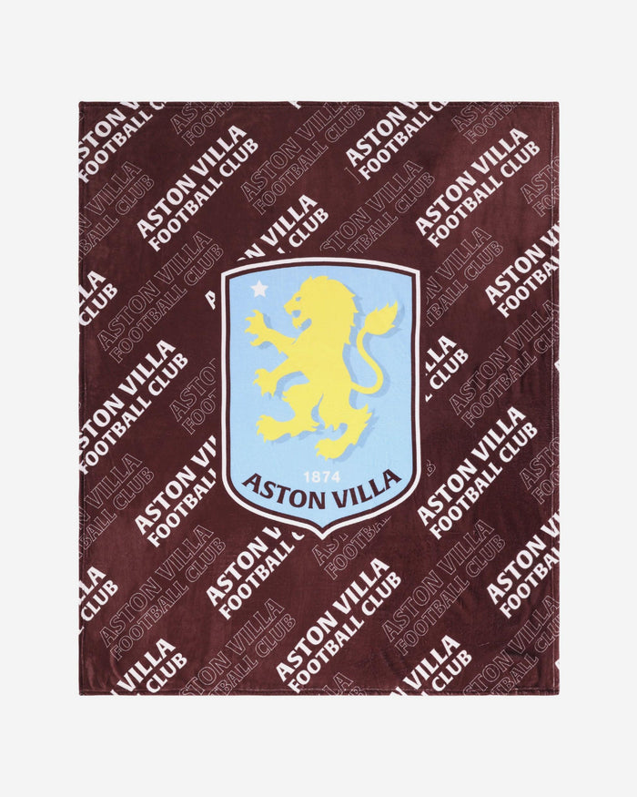 Aston Villa FC Supreme Slumber Plush Throw Blanket FOCO - FOCO.com | UK & IRE