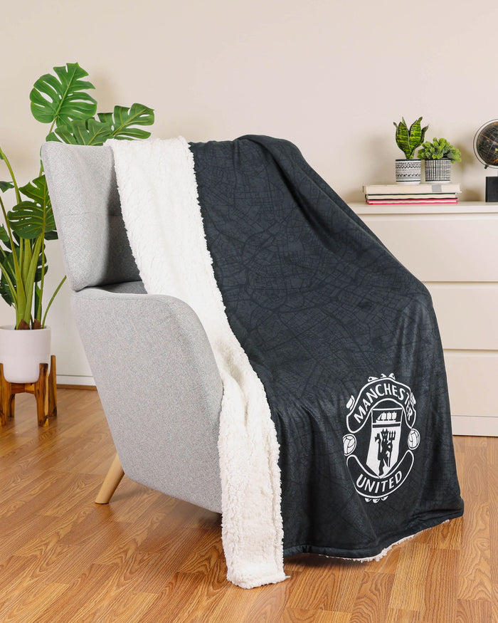 Manchester United FC Identity Sherpa Plush Throw Blanket FOCO - FOCO.com | UK & IRE