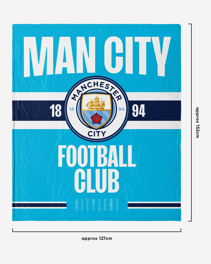 Manchester City FC Established Sherpa Throw Blanket FOCO - FOCO.com | UK & IRE