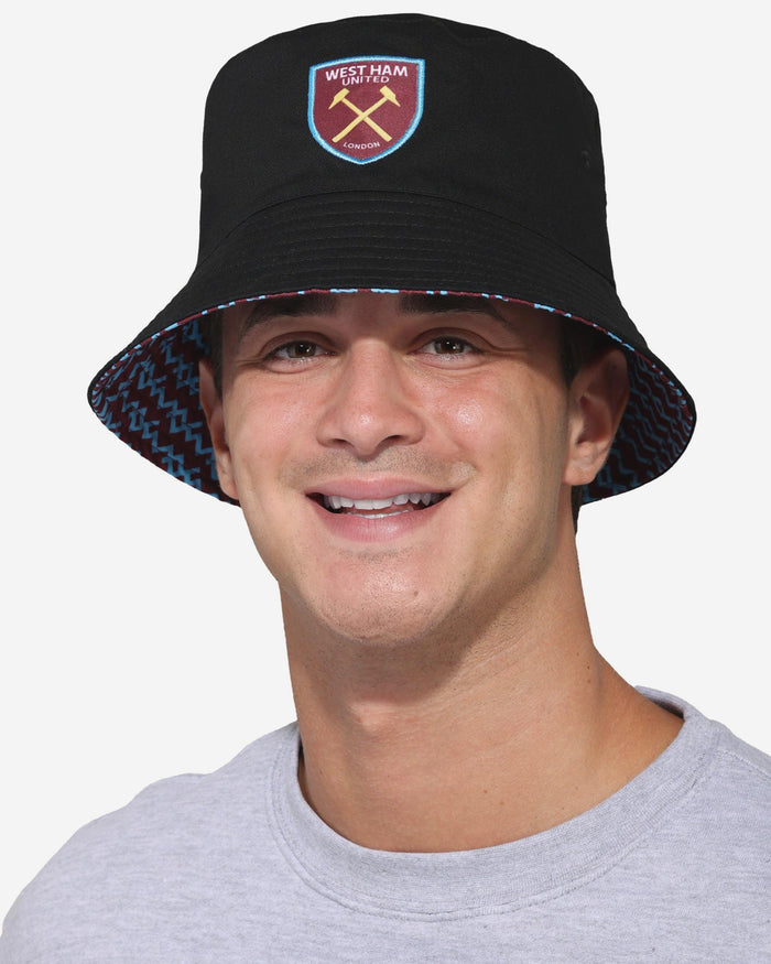 West Ham United FC Pixel Reversible Bucket Hat FOCO - FOCO.com | UK & IRE