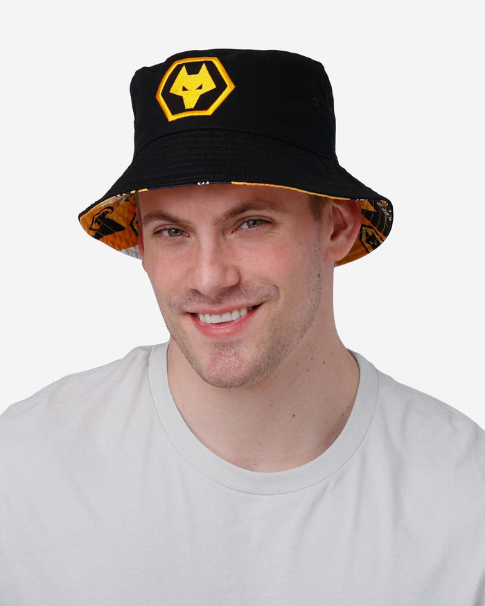 Wolverhampton Wanderers FC Geo Reversible Bucket Hat FOCO - FOCO.com | UK & IRE