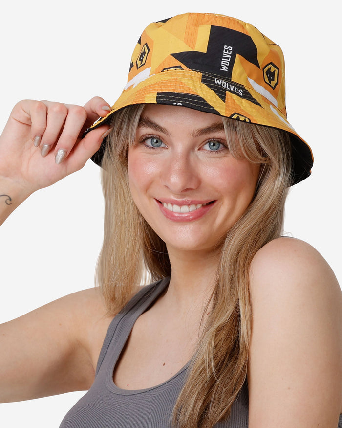 Wolverhampton Wanderers FC Geo Reversible Bucket Hat FOCO - FOCO.com | UK & IRE