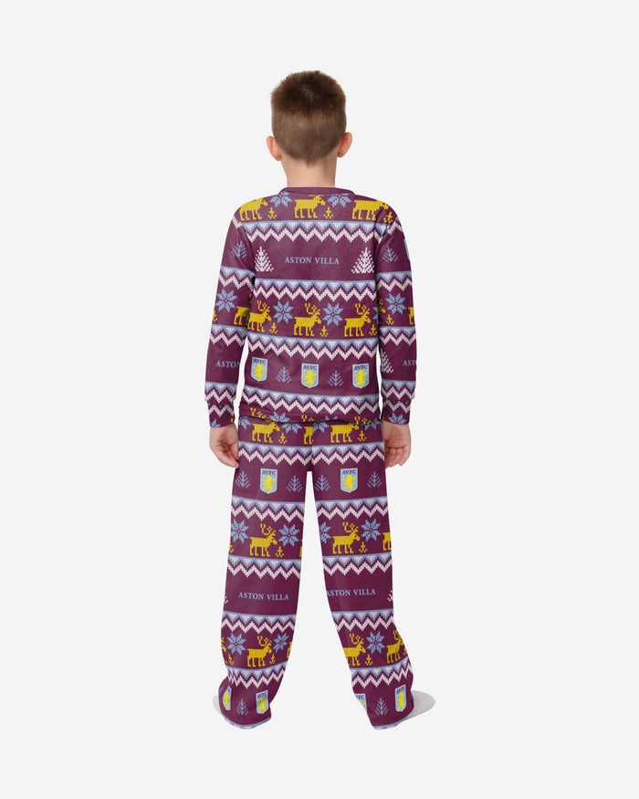 Aston Villa FC Youth Ugly Pattern Family Holiday Pyjamas FOCO - FOCO.com | UK & IRE