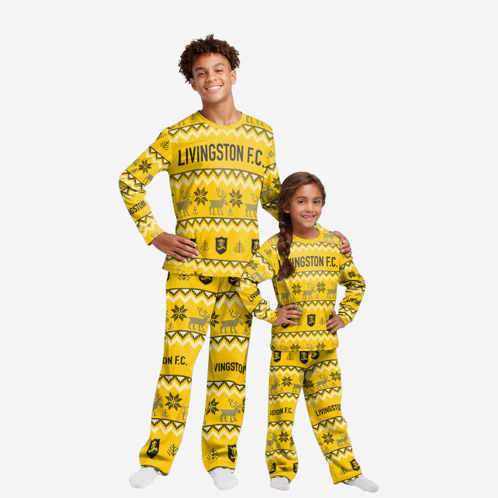 Livingston FC Youth Ugly Pattern Family Holiday Pyjamas FOCO 4 - FOCO.com | UK & IRE