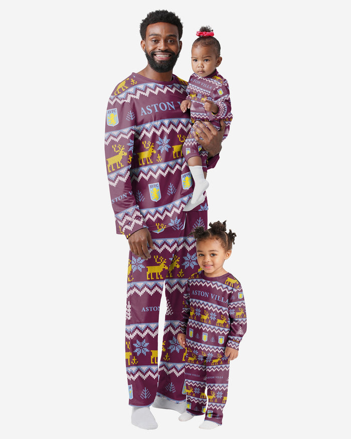 Aston Villa FC Infant Ugly Pattern Family Holiday Pyjamas FOCO - FOCO.com | UK & IRE