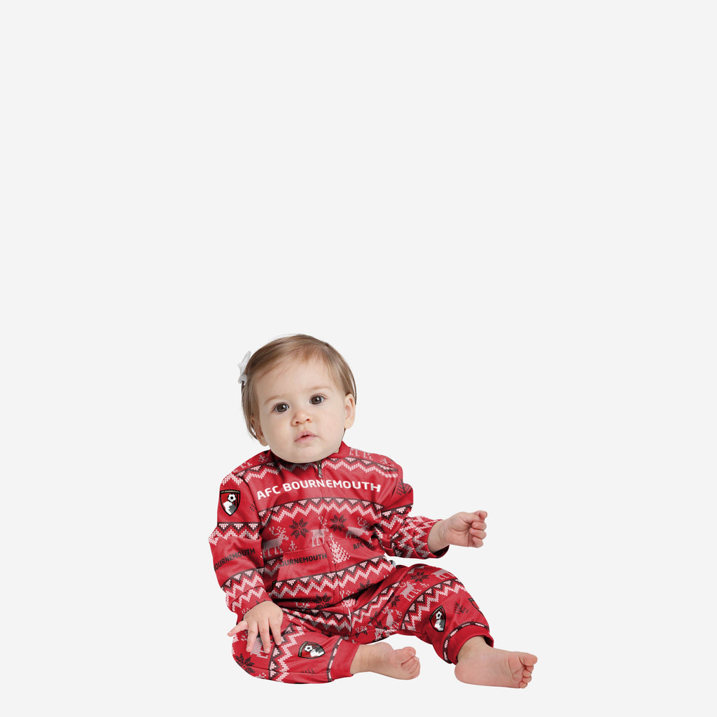 AFC Bournemouth Infant Ugly Pattern Family Holiday Pyjamas FOCO 12M - FOCO.com | UK & IRE