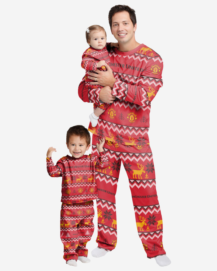Manchester United FC Infant Ugly Pattern Family Holiday Pyjamas FOCO - FOCO.com | UK & IRE