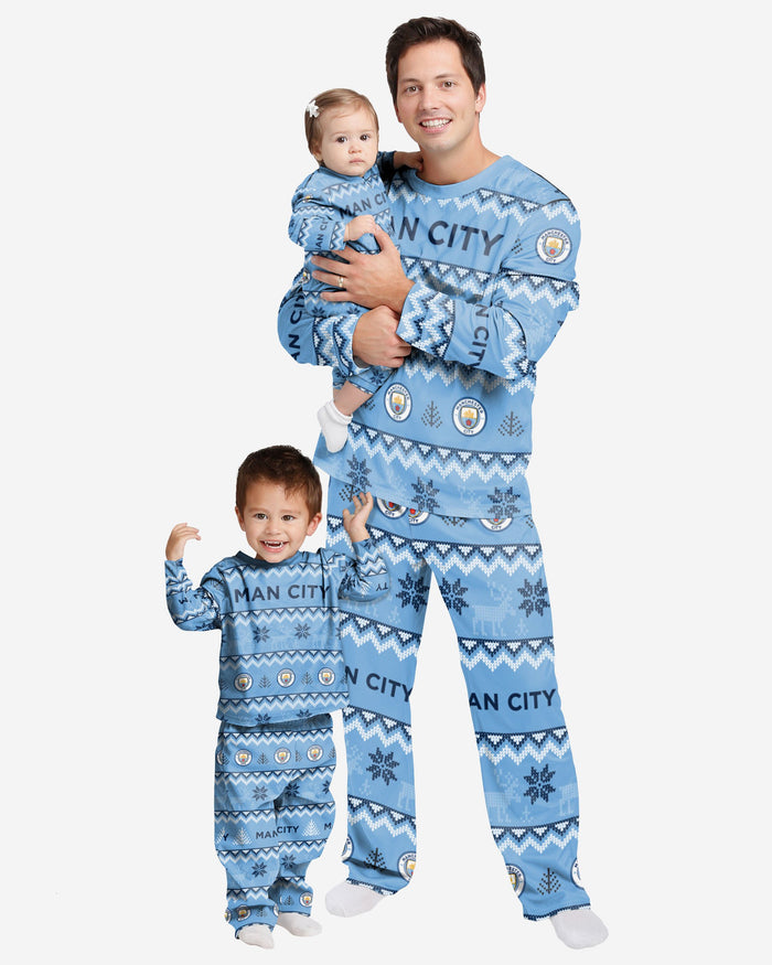 Manchester City FC Infant Ugly Pattern Family Holiday Pyjamas FOCO - FOCO.com | UK & IRE