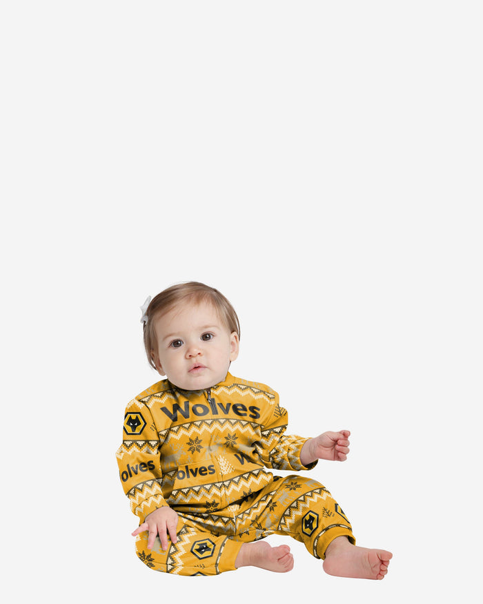 Wolverhampton Wanderers FC Infant Ugly Pattern Family Holiday Pyjamas FOCO 12M - FOCO.com | UK & IRE
