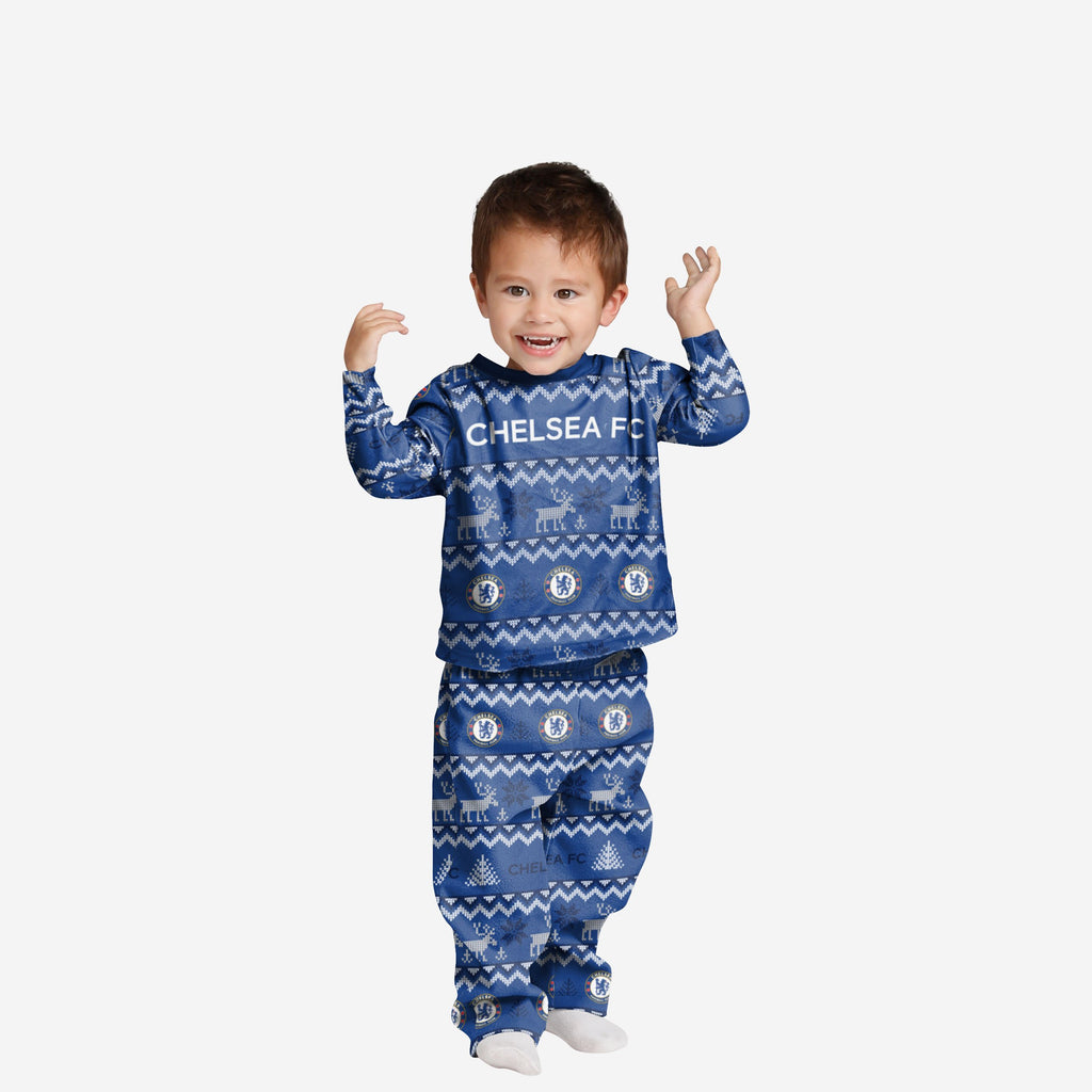 Chelsea FC Toddler Ugly Pattern Family Holiday Pyjamas FOCO 2Y - FOCO.com | UK & IRE