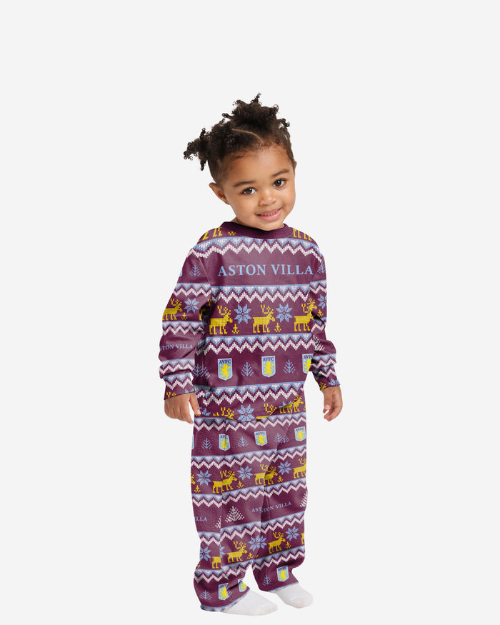Aston Villa FC Toddler Ugly Pattern Family Holiday Pyjamas FOCO 2Y - FOCO.com | UK & IRE