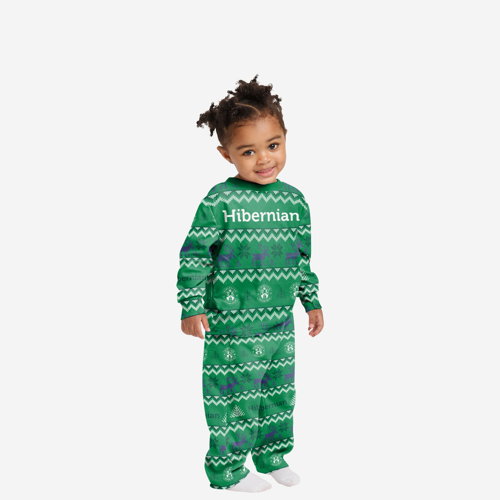 Hibernian FC Toddler Ugly Pattern Family Holiday Pyjamas FOCO 2Y - FOCO.com | UK & IRE