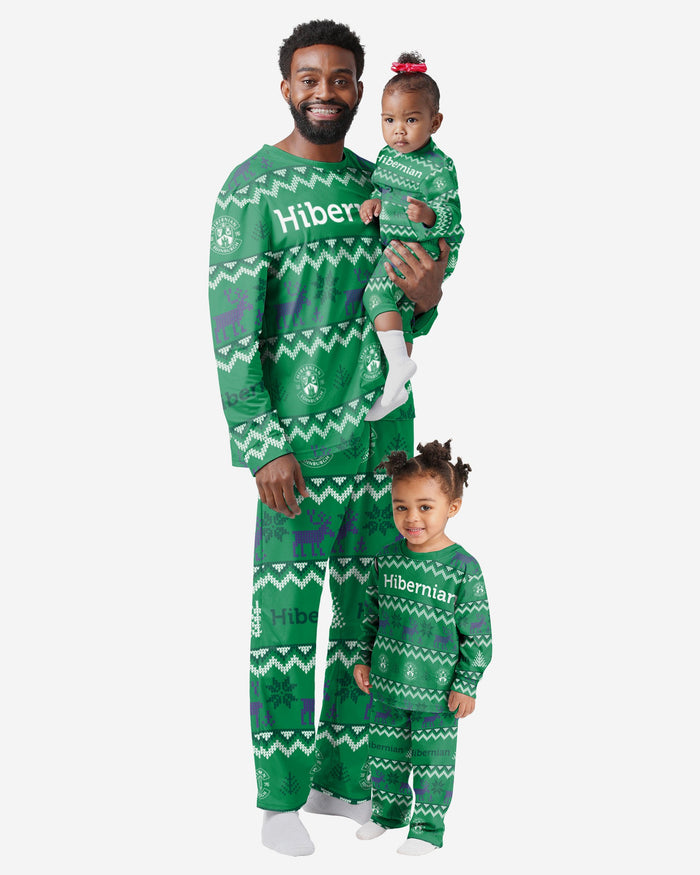 Hibernian FC Toddler Ugly Pattern Family Holiday Pyjamas FOCO - FOCO.com | UK & IRE