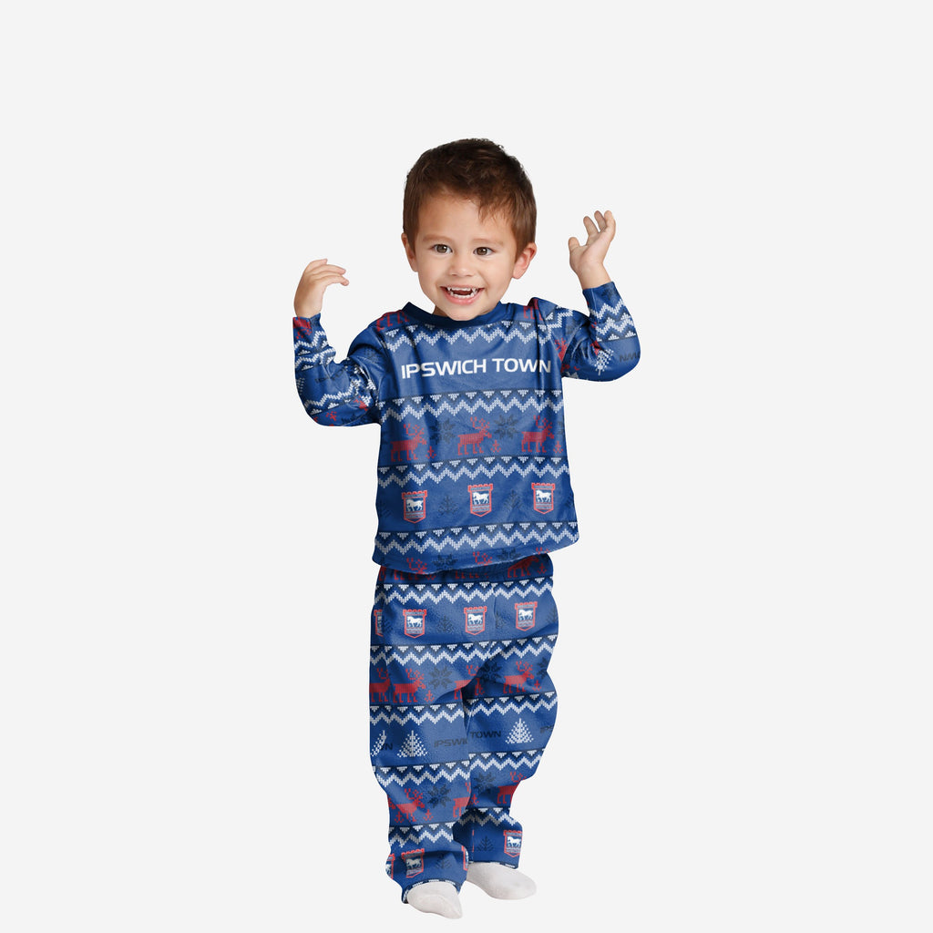 Ipswich Town FC Toddler Ugly Pattern Family Holiday Pyjamas FOCO 2Y - FOCO.com | UK & IRE