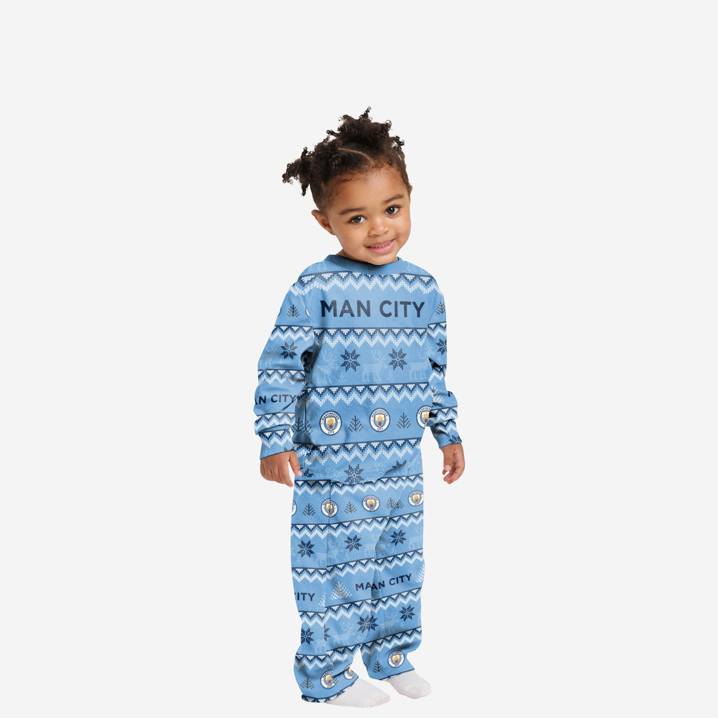Manchester City FC Toddler Ugly Pattern Family Holiday Pyjamas FOCO 2Y - FOCO.com | UK & IRE