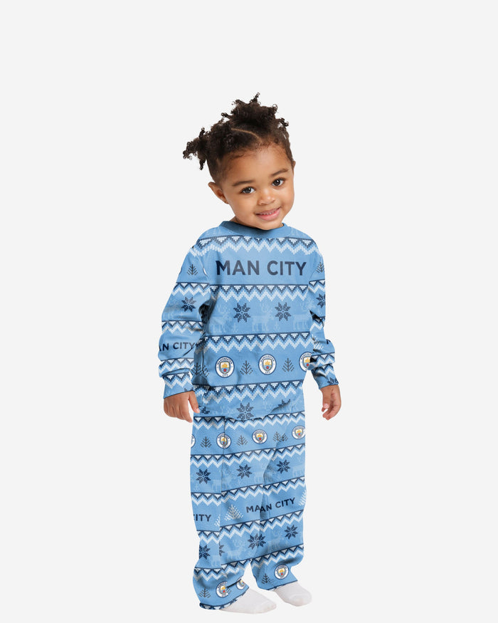Manchester City FC Toddler Ugly Pattern Family Holiday Pyjamas FOCO 2Y - FOCO.com | UK & IRE