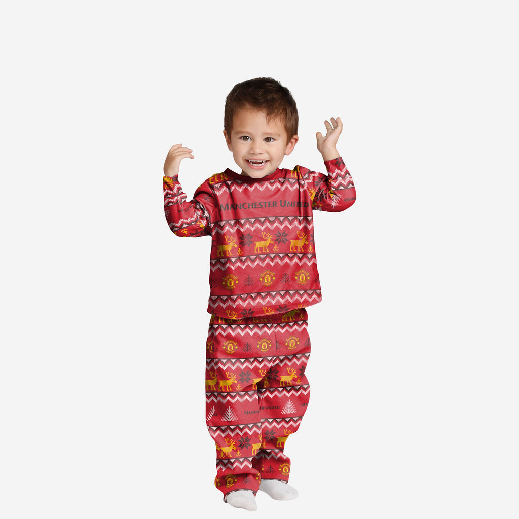 Manchester United FC Toddler Ugly Pattern Family Holiday Pyjamas FOCO 2Y - FOCO.com | UK & IRE