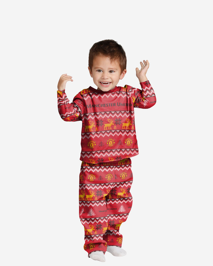 Manchester United FC Toddler Ugly Pattern Family Holiday Pyjamas FOCO 2Y - FOCO.com | UK & IRE