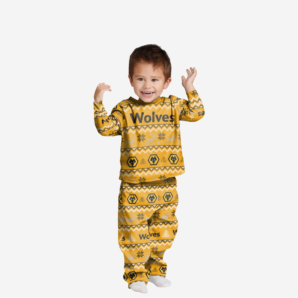 Wolverhampton Wanderers FC Toddler Ugly Pattern Family Holiday Pyjamas FOCO 2Y - FOCO.com | UK & IRE