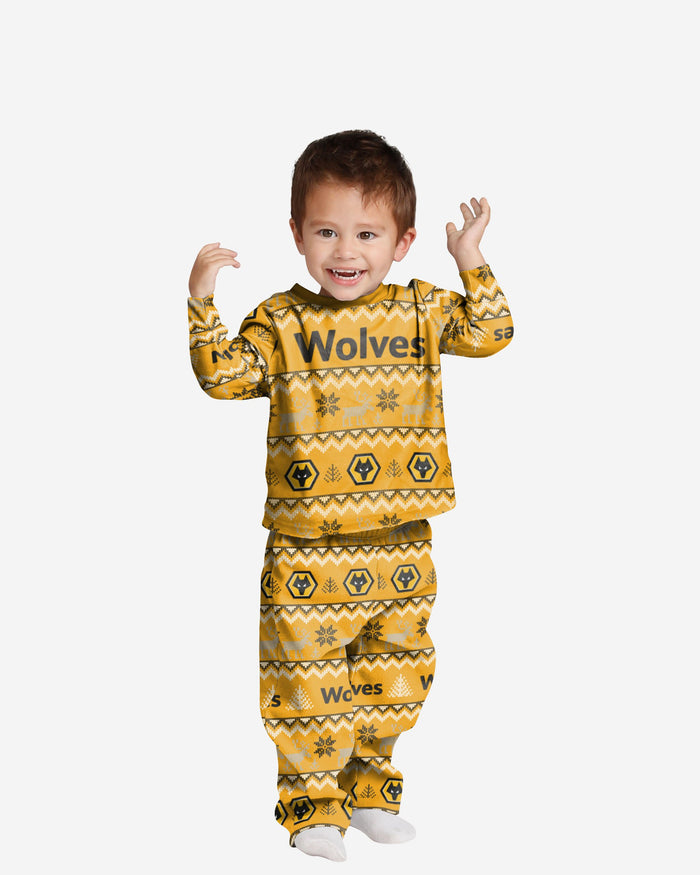 Wolverhampton Wanderers FC Toddler Ugly Pattern Family Holiday Pyjamas FOCO 2Y - FOCO.com | UK & IRE