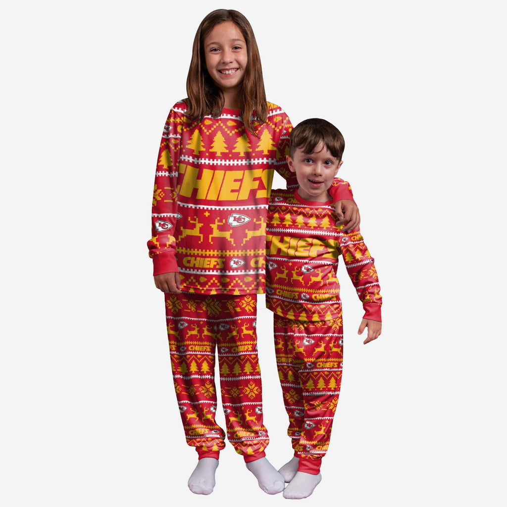 Kansas City Chiefs Youth Family Holiday Pyjamas FOCO 4 - FOCO.com | UK & IRE