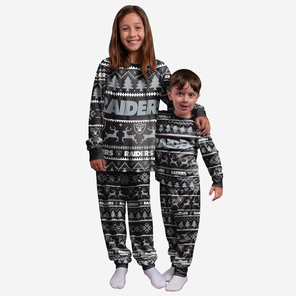 Las Vegas Raiders Youth Family Holiday Pyjamas FOCO 4 - FOCO.com | UK & IRE