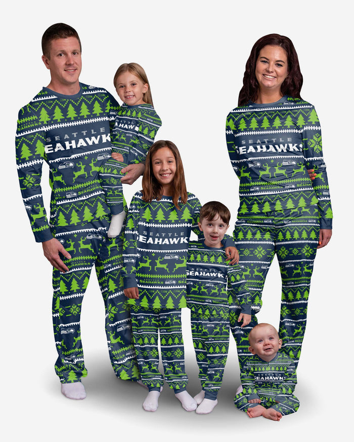 Seattle Seahawks Youth Family Holiday Pyjamas FOCO - FOCO.com | UK & IRE
