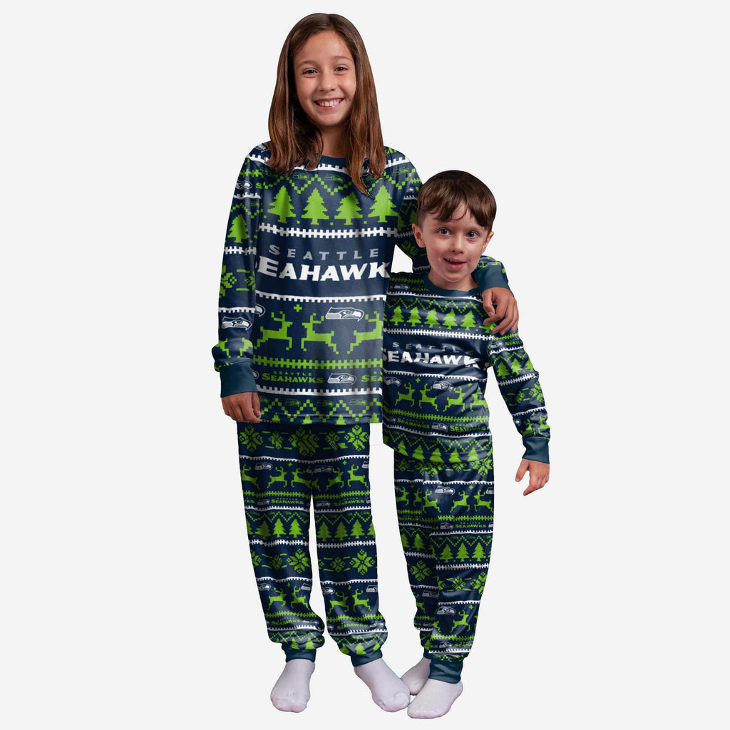 Seattle Seahawks Youth Family Holiday Pyjamas FOCO 4 - FOCO.com | UK & IRE