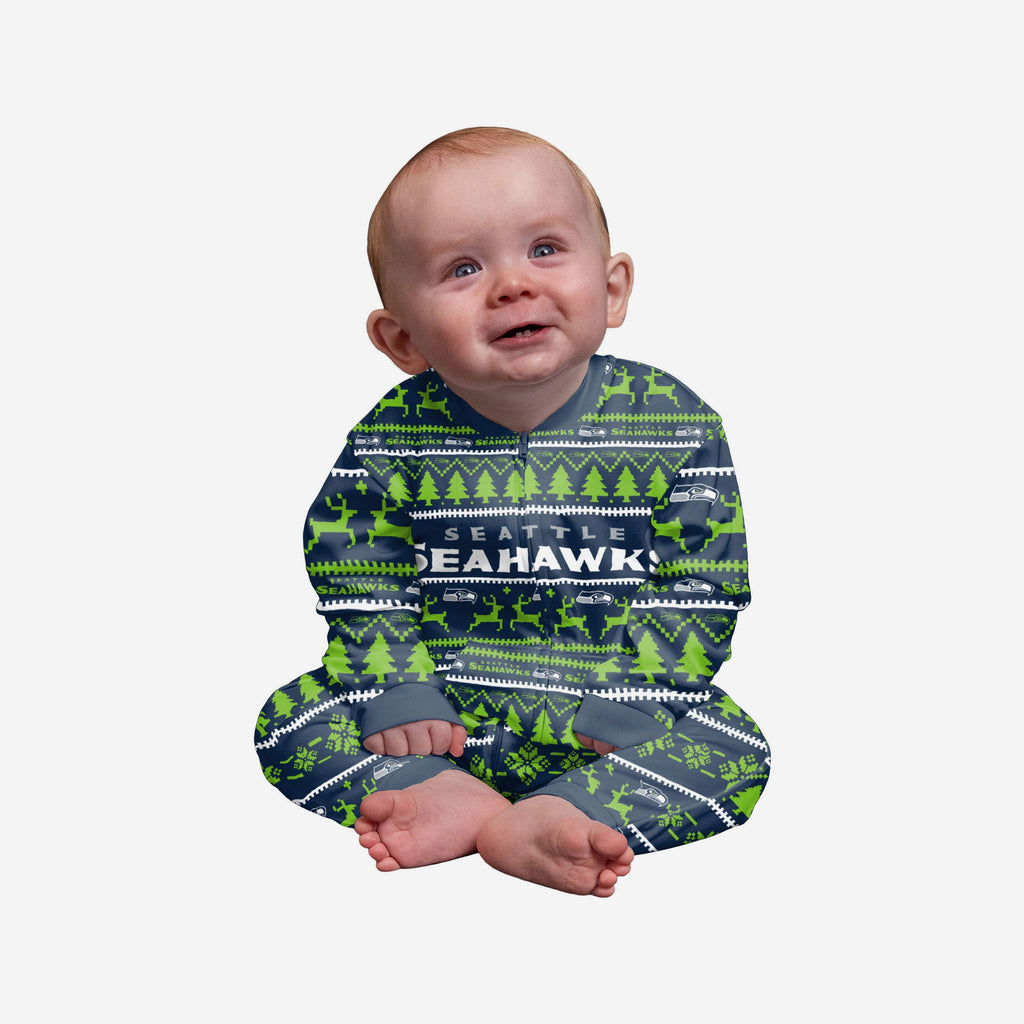 Seattle Seahawks Infant Family Holiday Pyjamas FOCO 12M - FOCO.com | UK & IRE