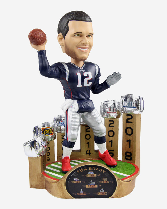 Tom Brady New England Patriots 6X Super Bowl Champion Bobblehead FOCO - FOCO.com | UK & IRE