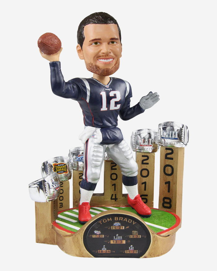 Tom Brady New England Patriots 6X Super Bowl Champion Bobblehead FOCO - FOCO.com | UK & IRE