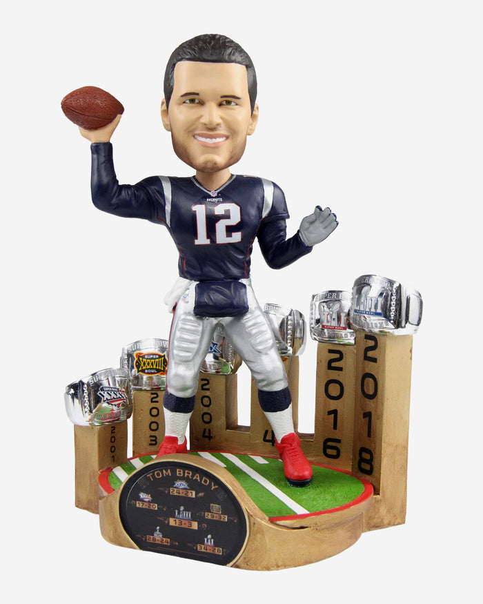 Tom Brady New England Patriots 6X Super Bowl Champion Bobblehead FOCO - FOCO.com | UK & IRE