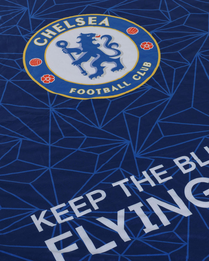 Chelsea FC Slogan Sherpa Plush Throw Blanket FOCO - FOCO.com | UK & IRE