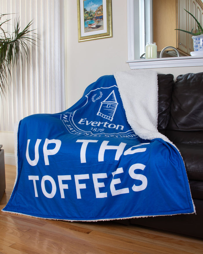Everton FC Slogan Sherpa Plush Throw Blanket FOCO - FOCO.com | UK & IRE