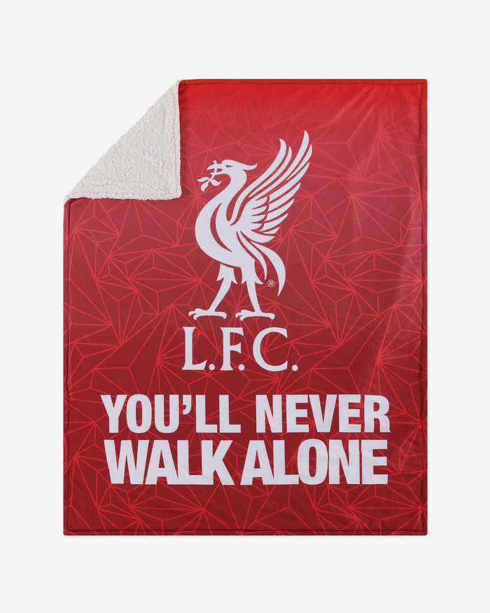Liverpool FC Slogan Sherpa Plush Throw Blanket FOCO - FOCO.com | UK & IRE