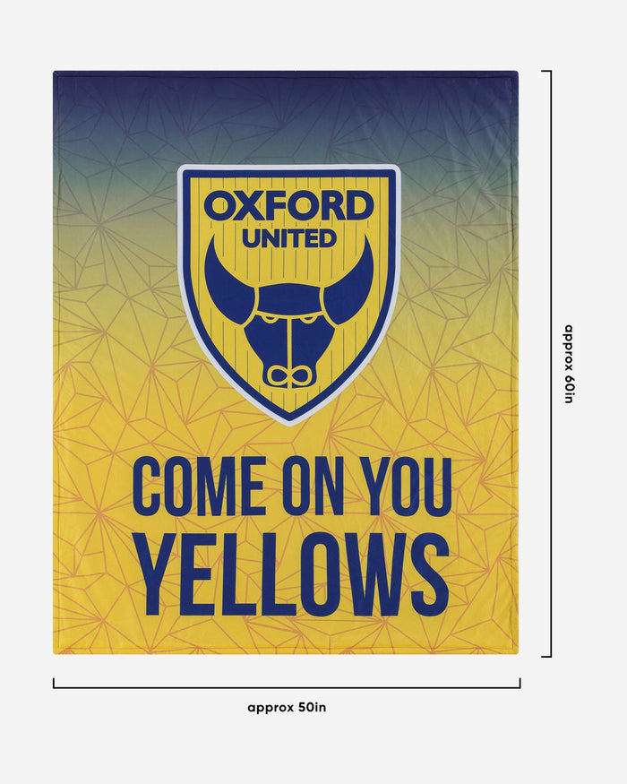 Oxford United FC Slogan Sherpa Plush Throw Blanket FOCO - FOCO.com | UK & IRE