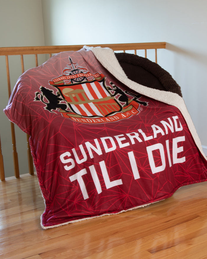 Sunderland AFC Slogan Sherpa Plush Throw Blanket FOCO - FOCO.com | UK & IRE