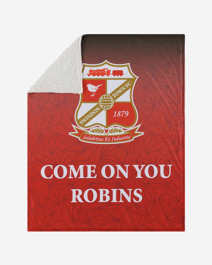 Swindon Town FC Slogan Sherpa Plush Throw Blanket FOCO - FOCO.com | UK & IRE