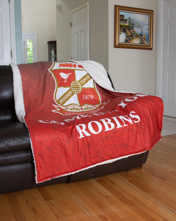 Swindon Town FC Slogan Sherpa Plush Throw Blanket FOCO - FOCO.com | UK & IRE