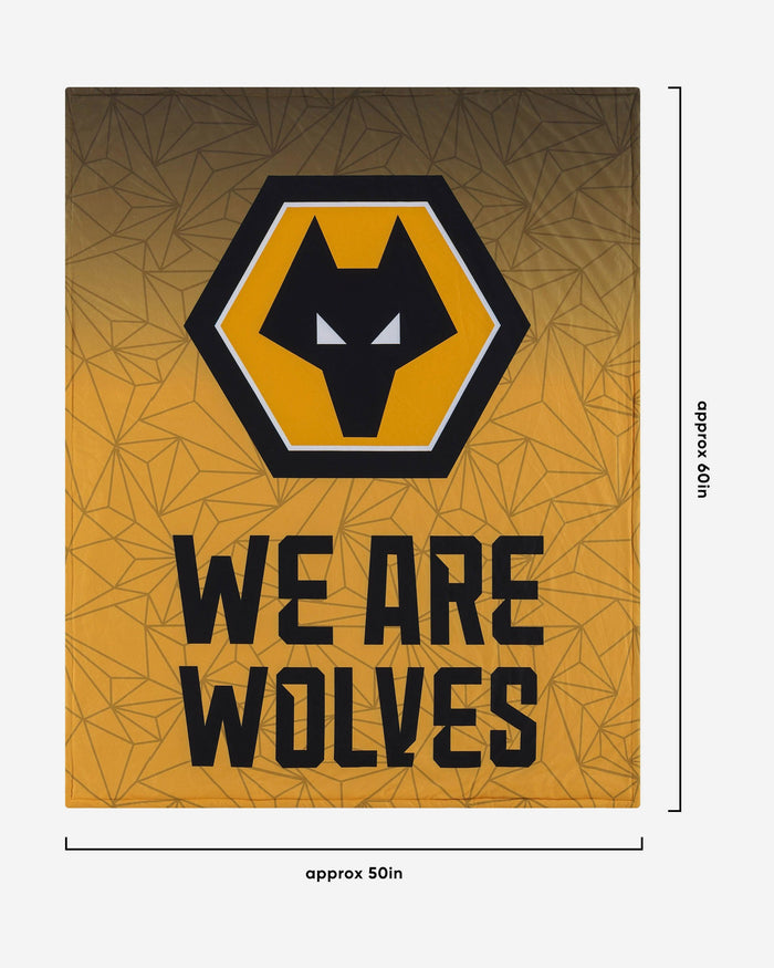 Wolverhampton Wanderers FC Slogan Sherpa Plush Throw Blanket FOCO - FOCO.com | UK & IRE