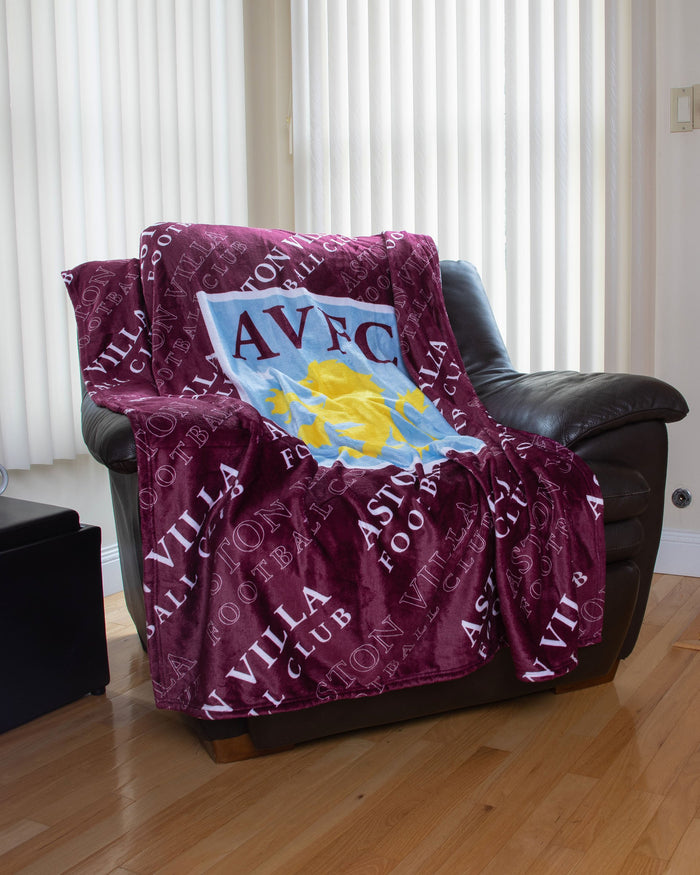 Aston Villa FC Original Supreme Slumber Plush Throw Blanket FOCO - FOCO.com | UK & IRE