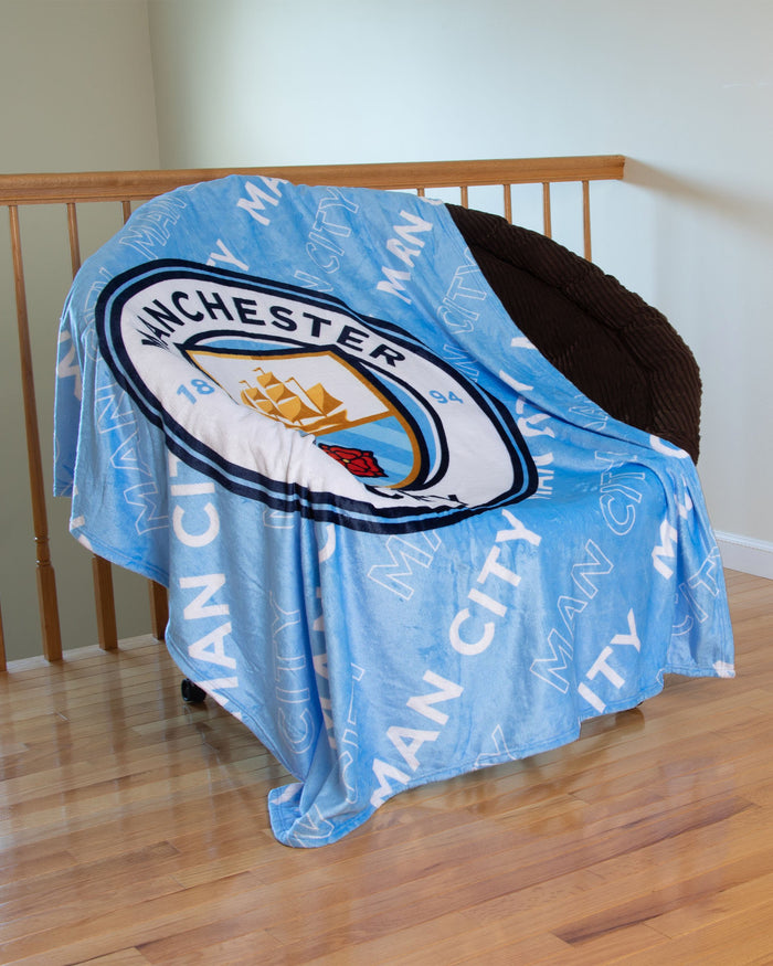 Manchester City FC Supreme Slumber Plush Throw Blanket FOCO - FOCO.com | UK & IRE