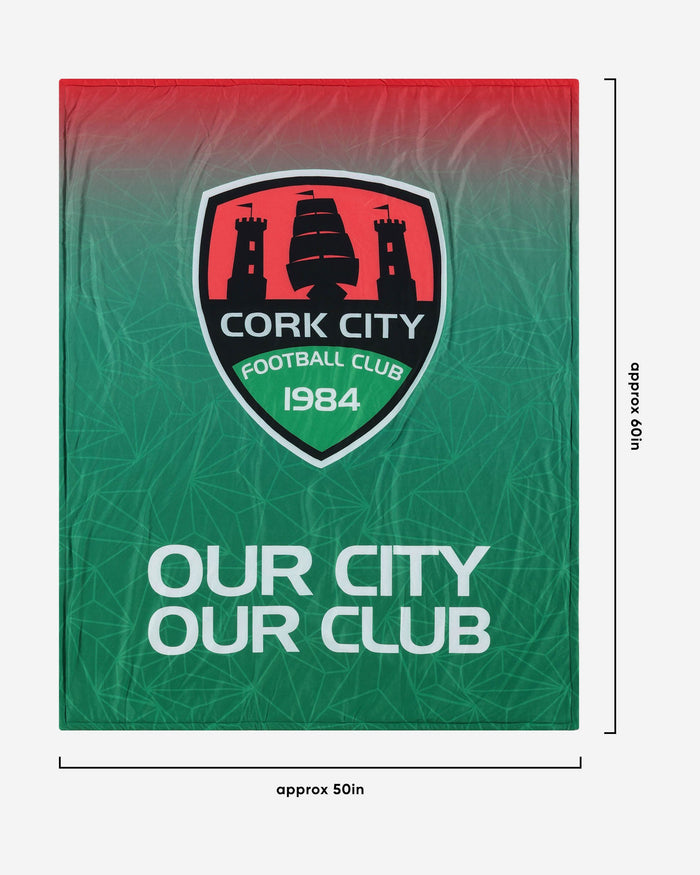 Cork City FC Slogan Sherpa Plush Throw Blanket FOCO - FOCO.com | UK & IRE