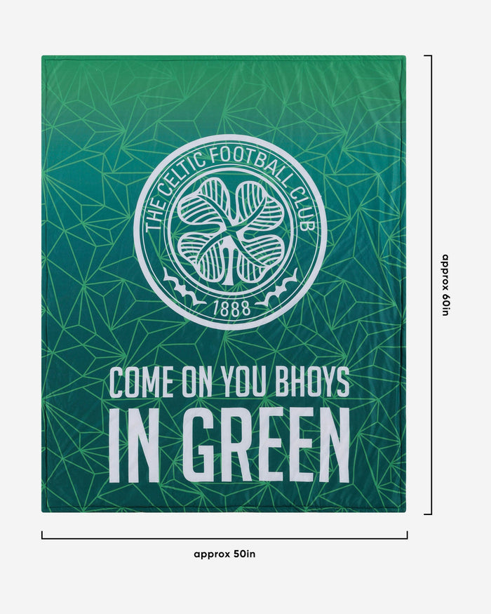 Celtic FC Slogan Sherpa Plush Throw Blanket FOCO - FOCO.com | UK & IRE