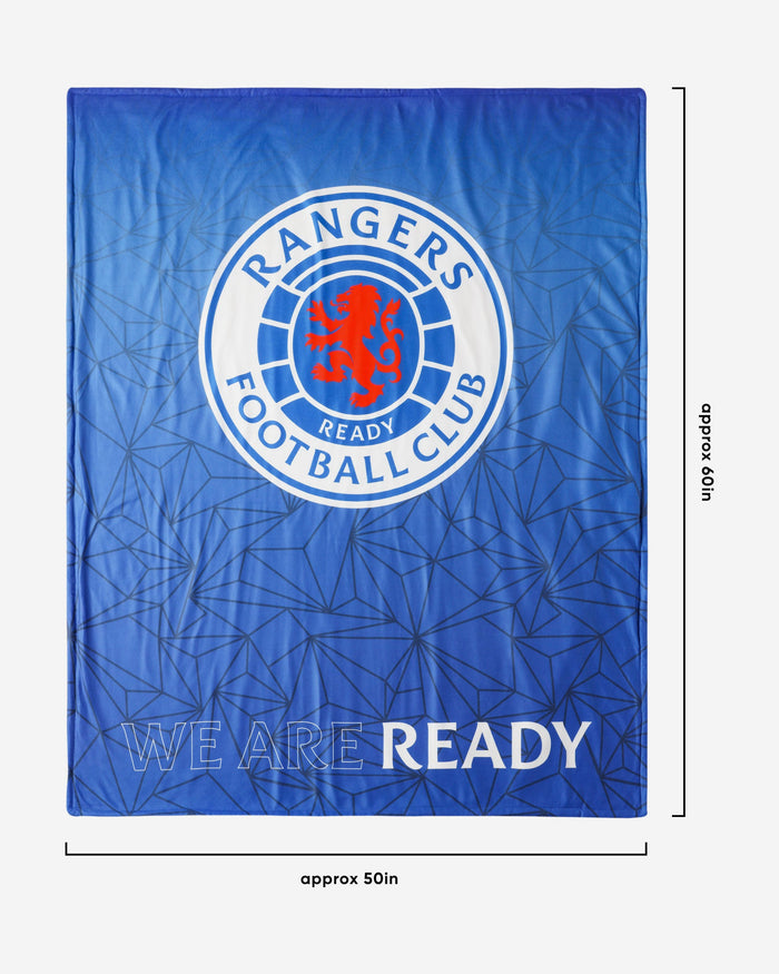 Rangers FC Slogan Sherpa Plush Throw Blanket FOCO - FOCO.com | UK & IRE