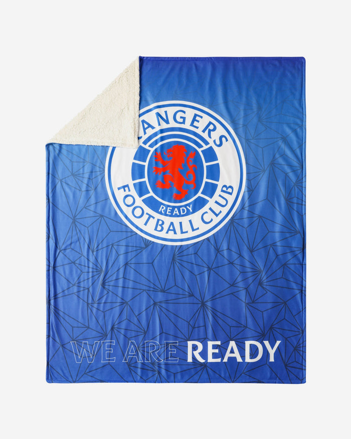 Rangers FC Slogan Sherpa Plush Throw Blanket FOCO - FOCO.com | UK & IRE